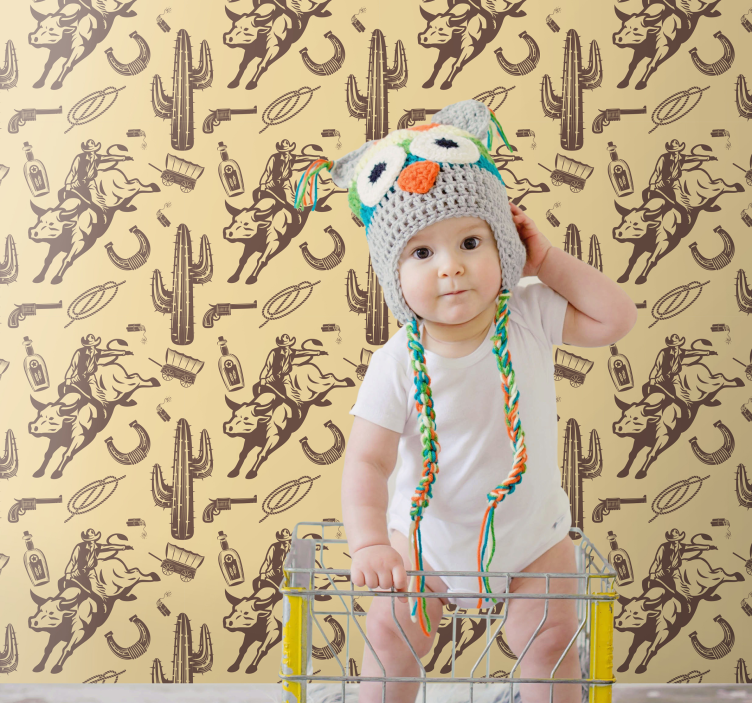 Western Themed Elements kids wallpaper - TenStickers