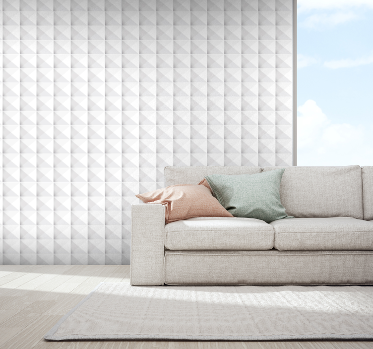 White square 3d wallpaper 3D Wallpaper - TenStickers