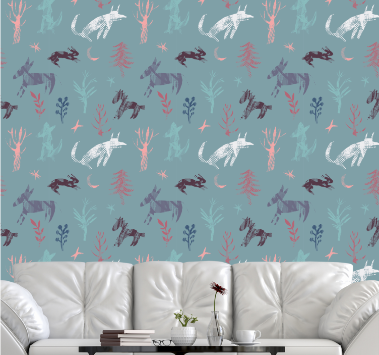 Woodland Creature Motif animal wallpaper - TenStickers