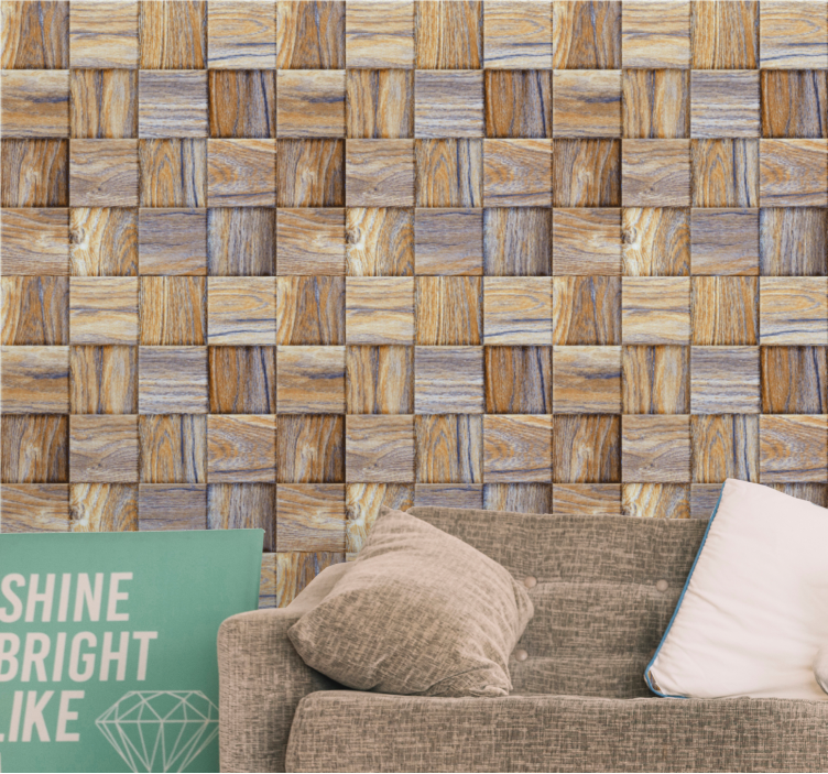 Woven Wood wood wallpaper - TenStickers