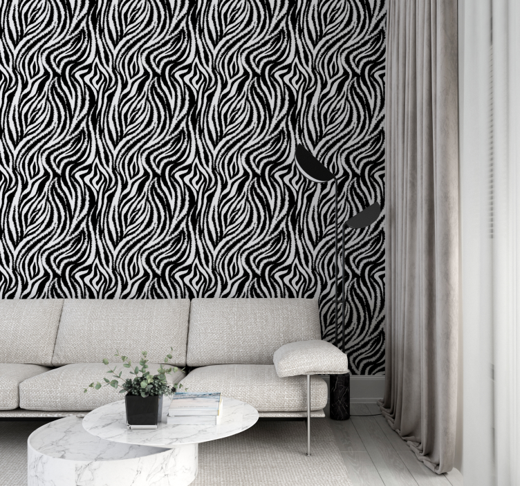 Zebra Swirls zebra wallpaper - TenStickers